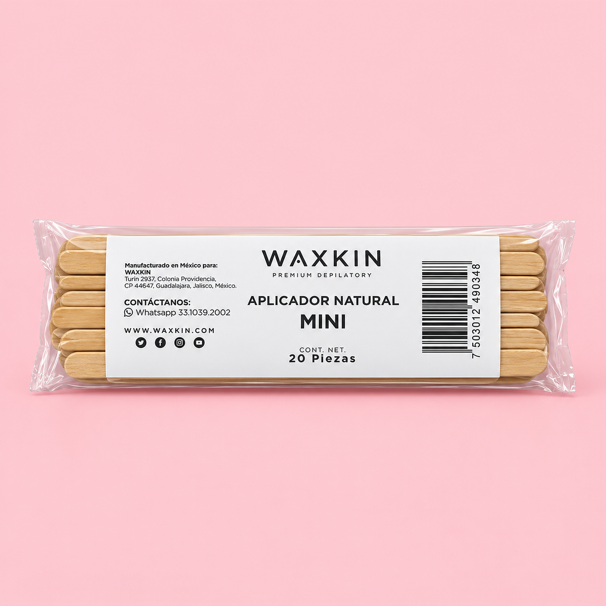 Paquete de aplicadores Mini Waxkin, 20 piezas, para rostro
